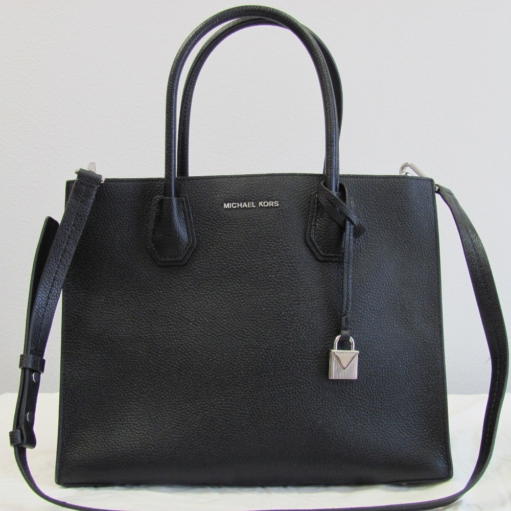 Michael Kors Mercer Large Convertible Tote Bl/Sil